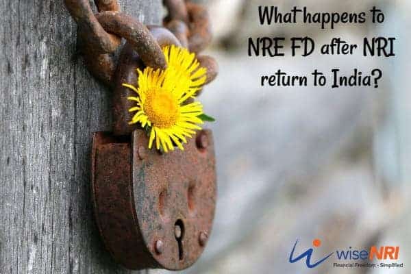 NRE FD after return to India