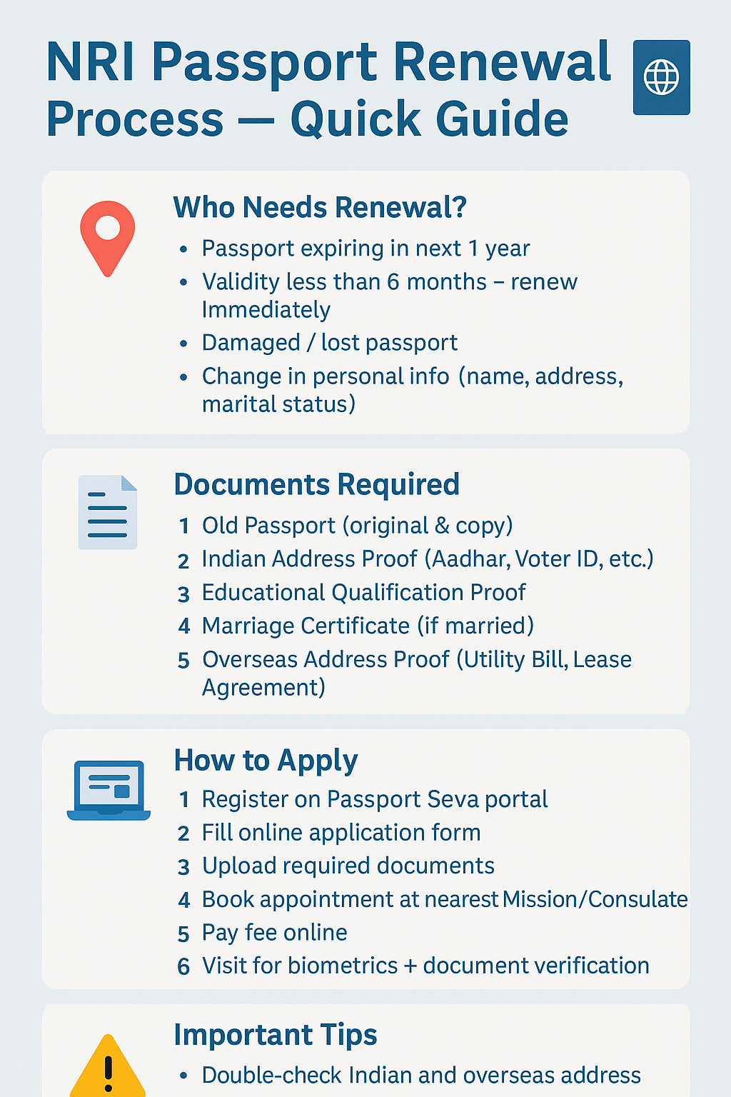 How to Renew Indian Passport in India Online For NRI